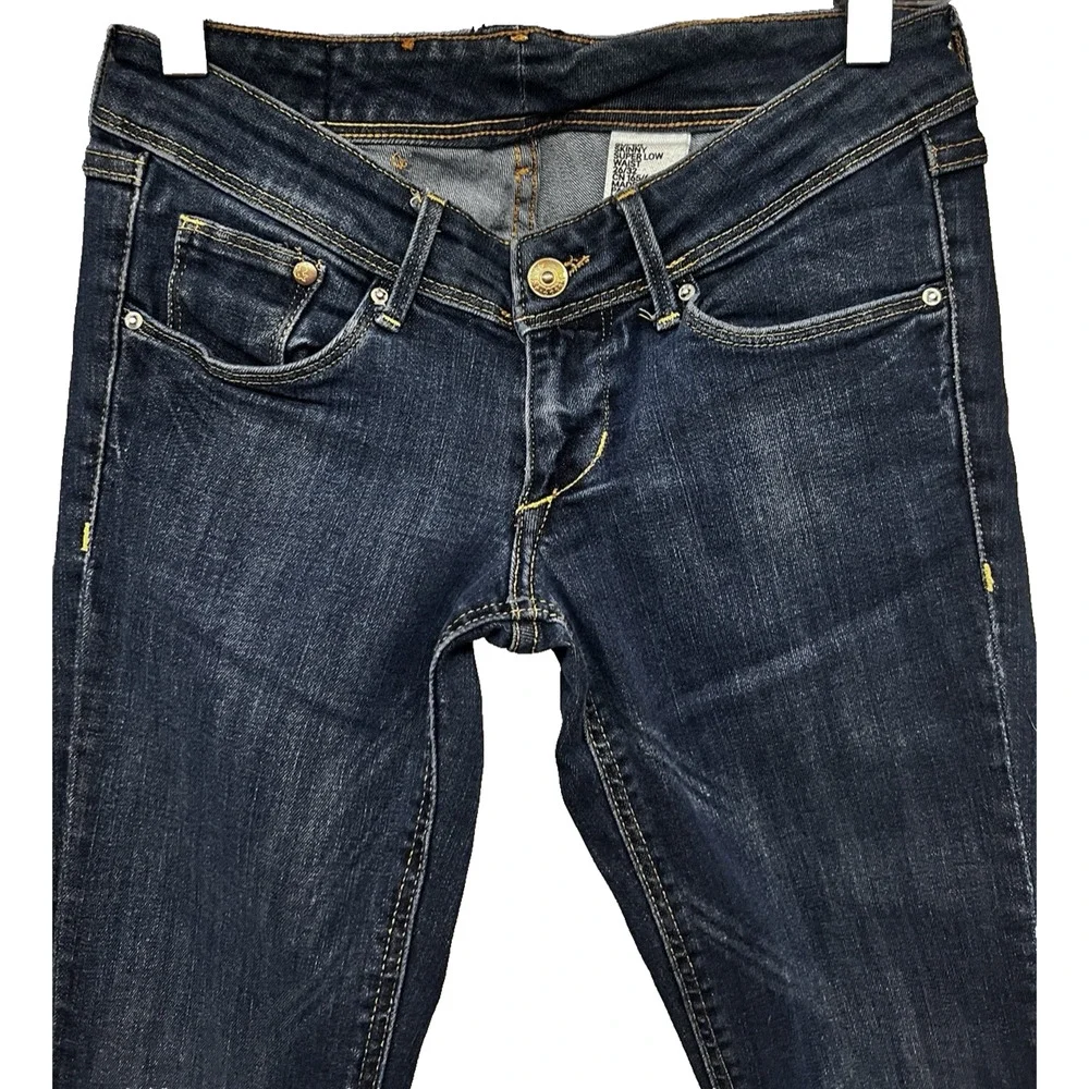 KUT Stretch Skinny Jeans Dark Wash Sz 0P 28x29 Low - Picture 4 of 5